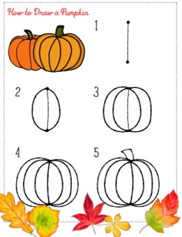 guided drawing of pumpkins
