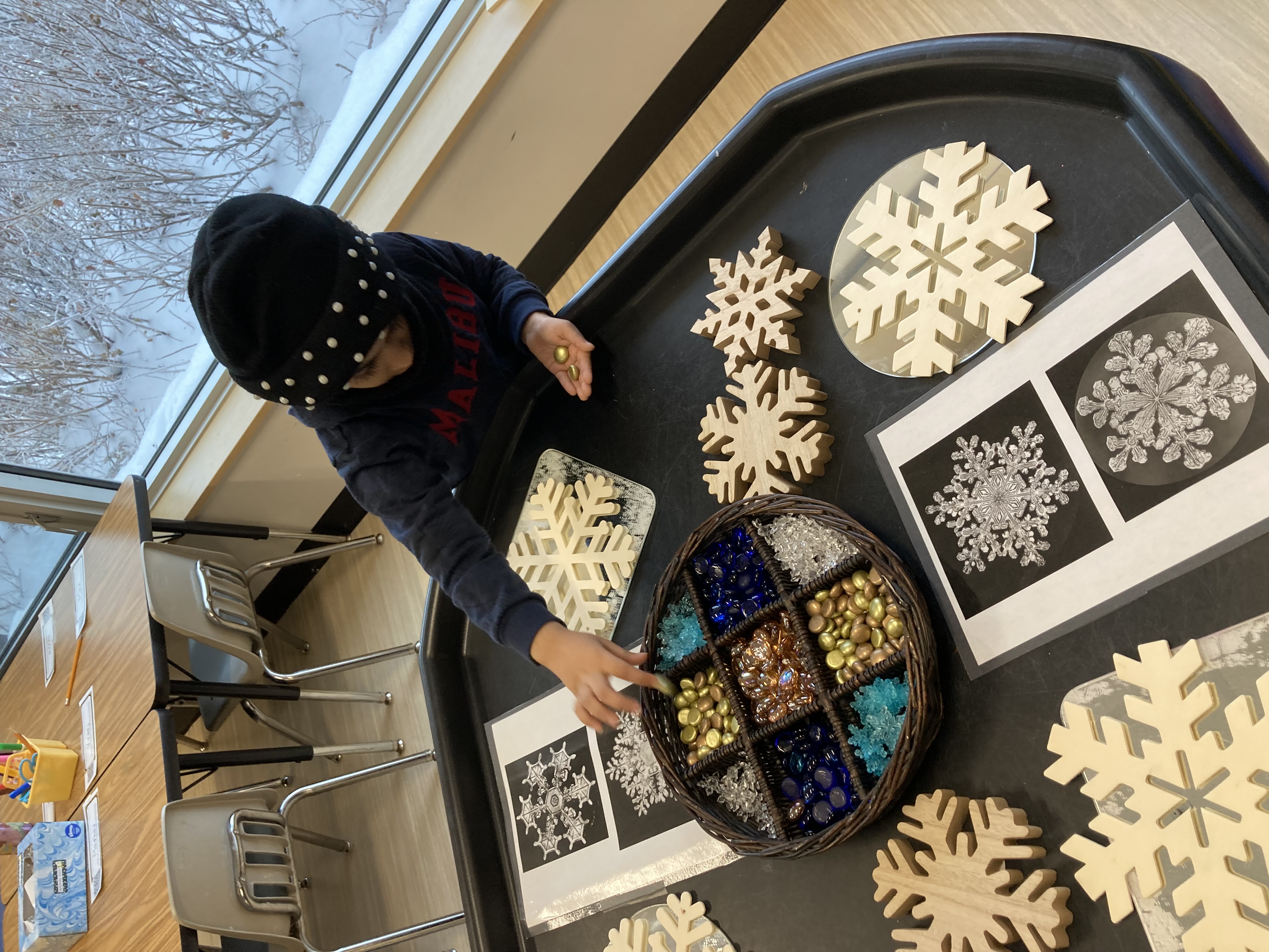 loose parts and snowflake design