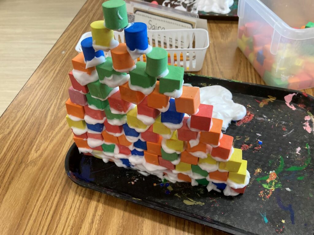 Shaving cream and foam blocks