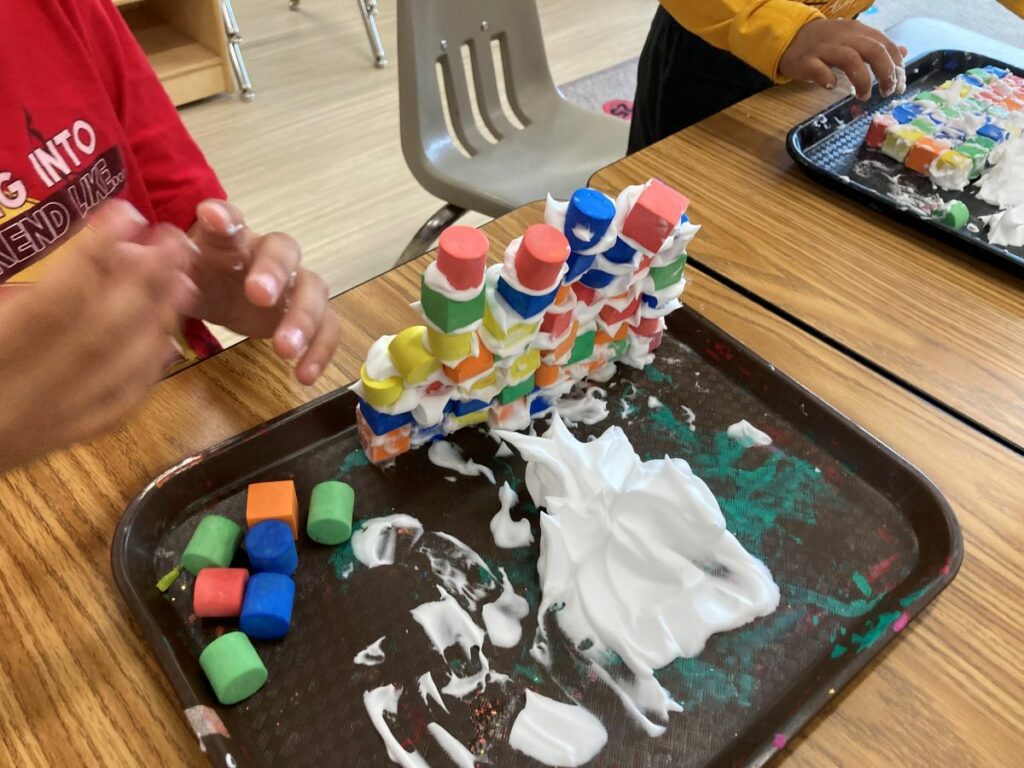 Shaving cream and foam blocks