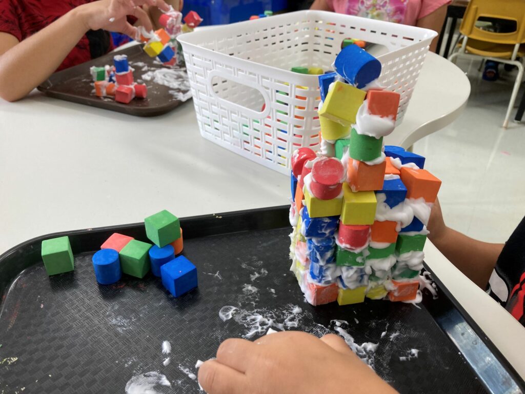 Shaving cream and foam blocks