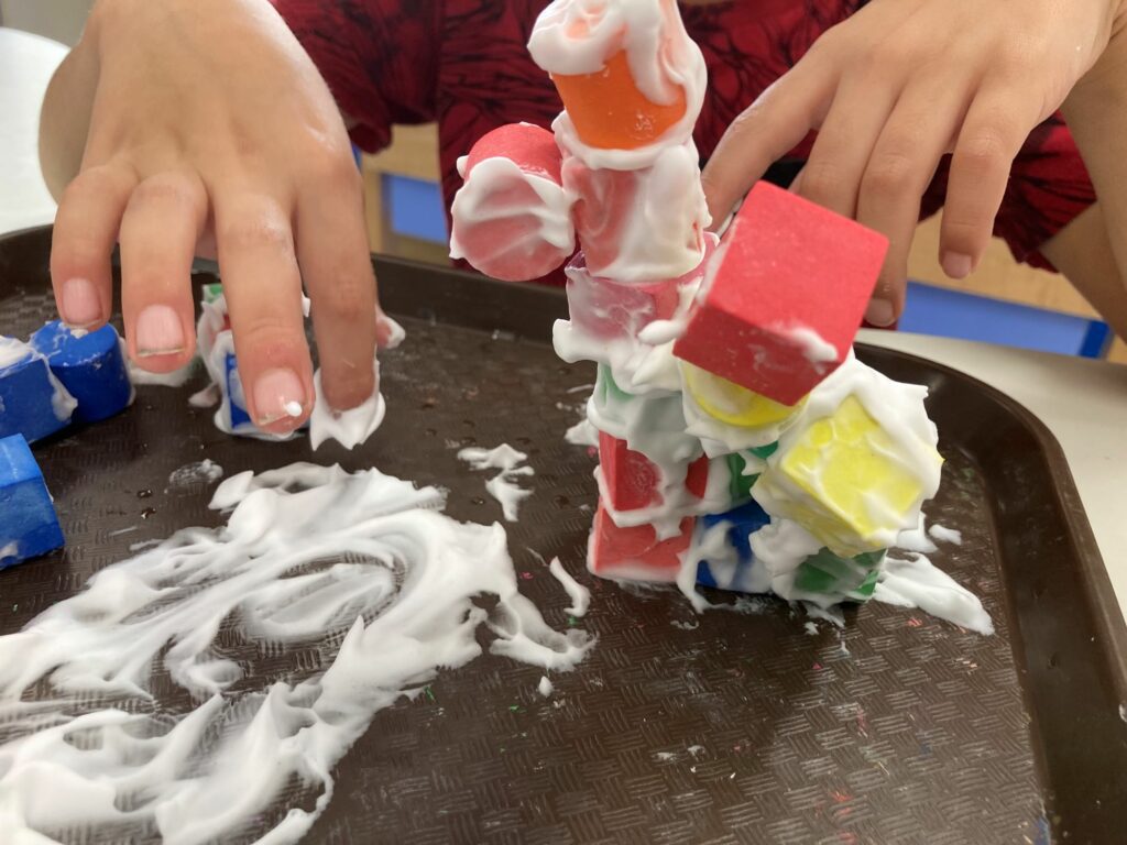 Shaving cream and foam blocks