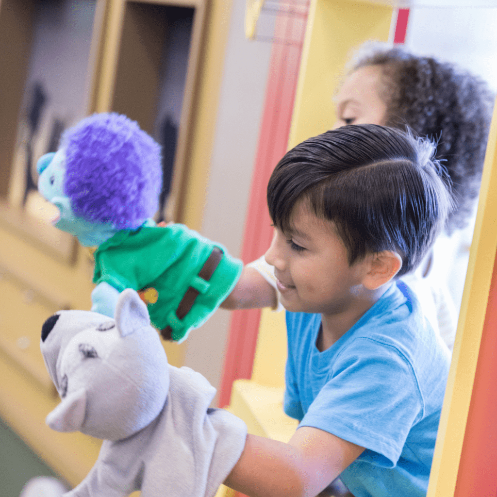 Retelling with puppets